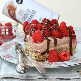 Cheesecake cioccolato e lamponi Cheesecake cioccolato e lamponi