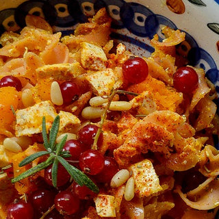 Pasta di lenticchie con tofu e zucca Pasta di lenticchie con tofu e zucca
