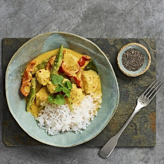 Pollo al curry rosso con riso low carb Pollo al curry rosso con riso low carb
