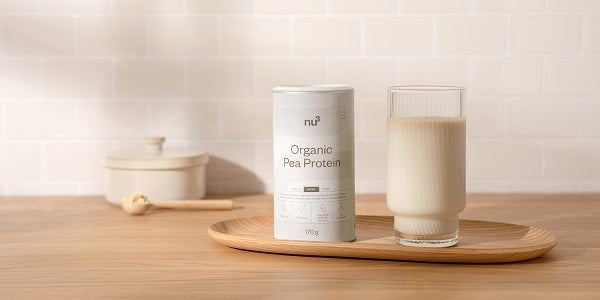 Proteine di riso bio nu3 in forma di frullato