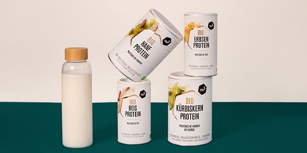 Proteine bio nu3: riso, pisello, canapa, semi di zucca