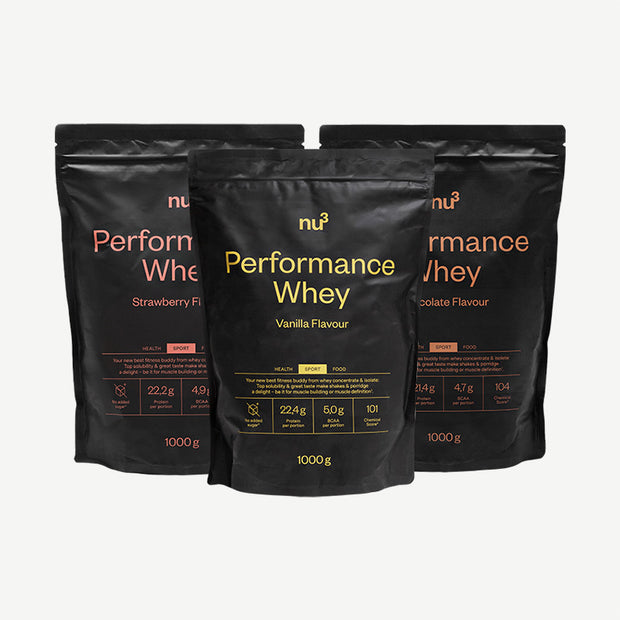 nu3 Performance proteine whey, tris classico, polvere