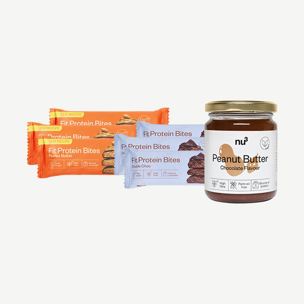 nu3 Fit protein bites + nu3 burro di arachidi al cioccolato