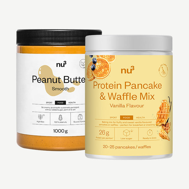 nu3 Protein pancake e waffle mix + nu3 Burro d'arachidi