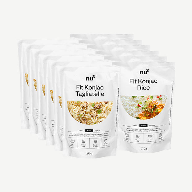 6 x nu3 Fit riso di konjac e 6 x Fit tagliatelle di konjac